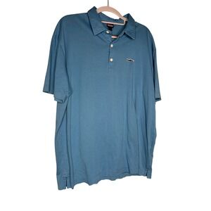 Patagonia blue Men's Polo - Trout Fitz Roy sports outdoor short sleeve top